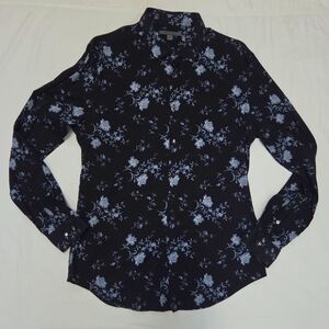 John Varvatos Slim Fit Blue Dark Floral Print Shirt M Mens